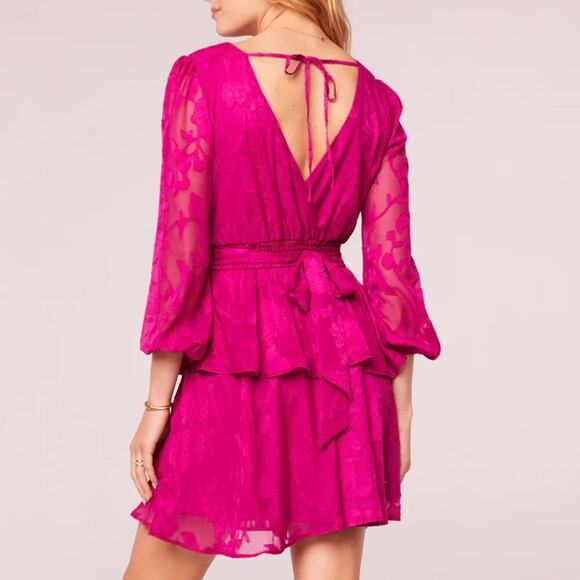 Band of the Free Size S Pink Kiss Me Peplum Tiered Mini Dress Date Night Resort - Picture 2 of 13